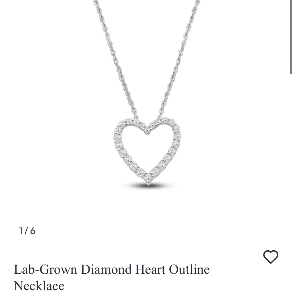 Elegant Silver Heart Necklace With Lab-Grown Diamonds